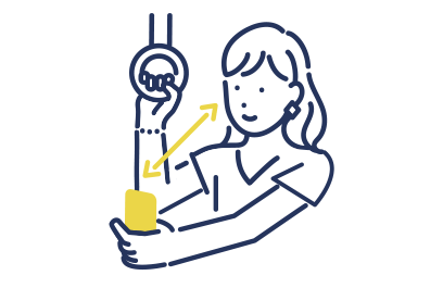 スマホの文字を見るとき、少し遠ざけると見やすい