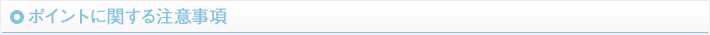 ポイントに関する注意事項